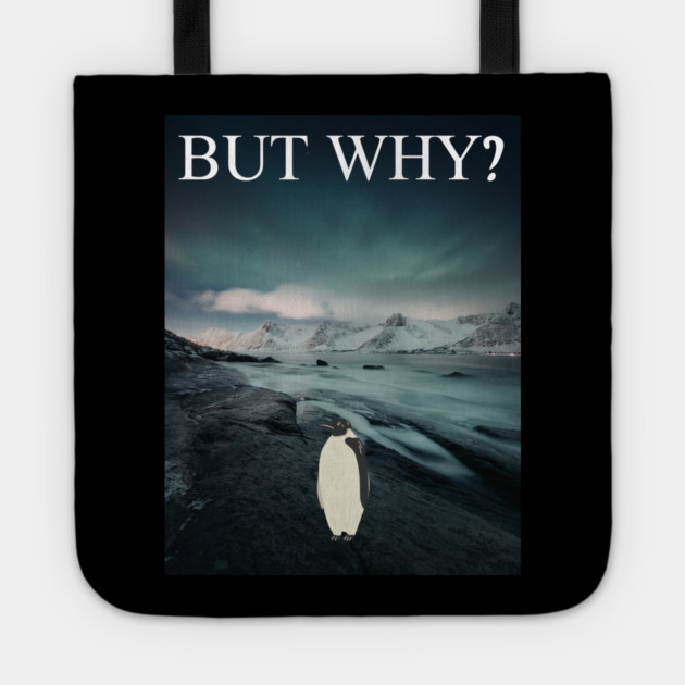 Penguin But Why Tote by Creatifly Graphic Tees