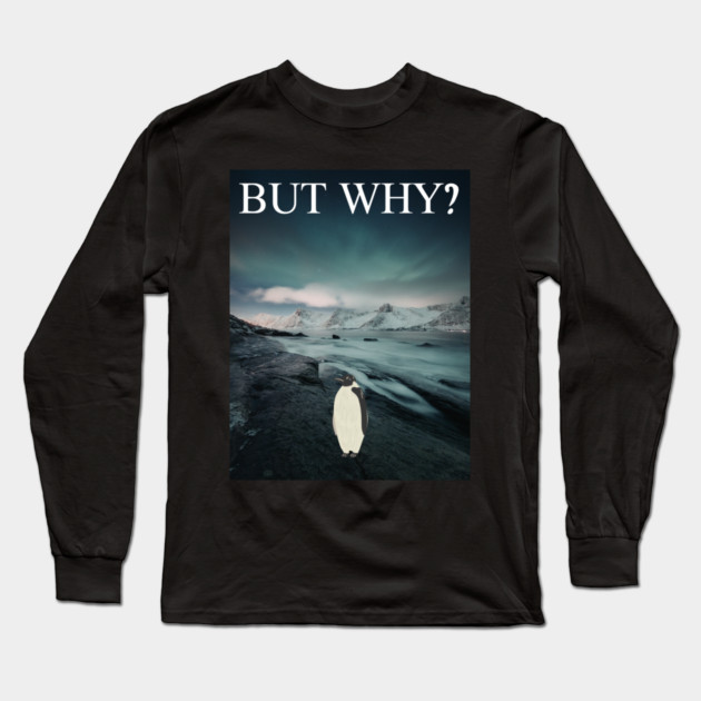 Penguin But Why Long Sleeve T-Shirt by Creatifly Graphic Tees