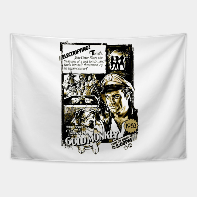 Tales of the Gold Monkey TV series Nostalgic 80's Tapestry by Joaddo