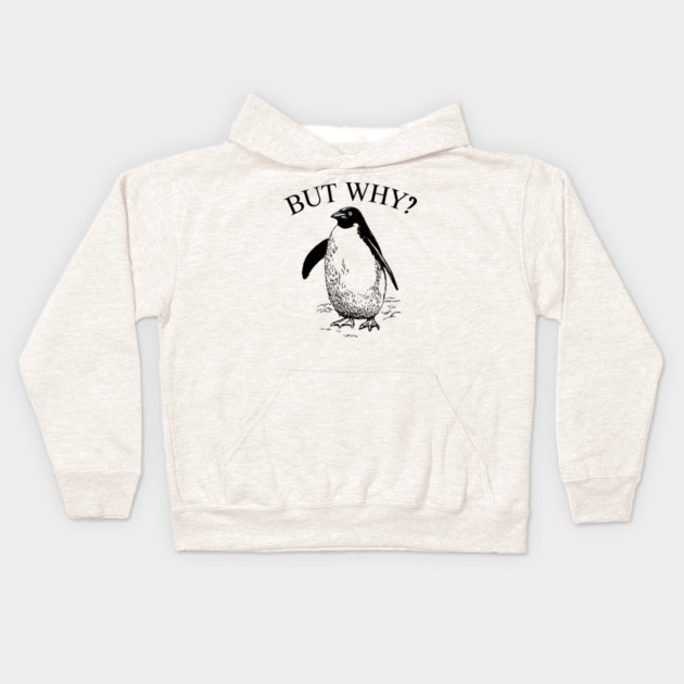 Penguin But Why Kids Hoodie by Creatifly Graphic Tees