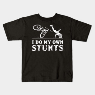 I Do My Own Stunts, Injury Design, Recovery Gift, Broken Leg, Bone Injury, Broken Arm Graphic, Bicycle Stunt, Bicycle Lovers Kids T-Shirt