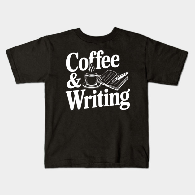 Coffee & Writing Kids T-Shirt by Frank Ring