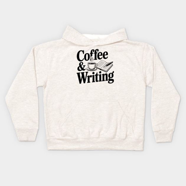 Coffee & Writing Kids Hoodie by Frank Ring