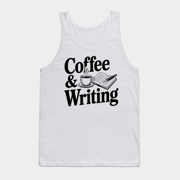 Coffee & Writing Tank Top by Frank Ring