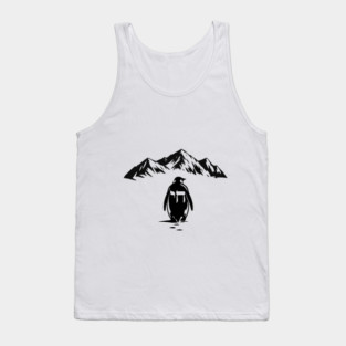 Chai Penguin Mountain Design Tank Top