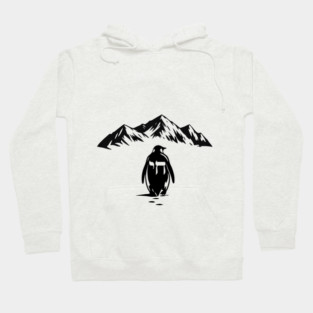 Chai Penguin Mountain Design Hoodie