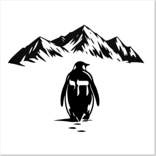 Chai Penguin Mountain Design Posters and Art