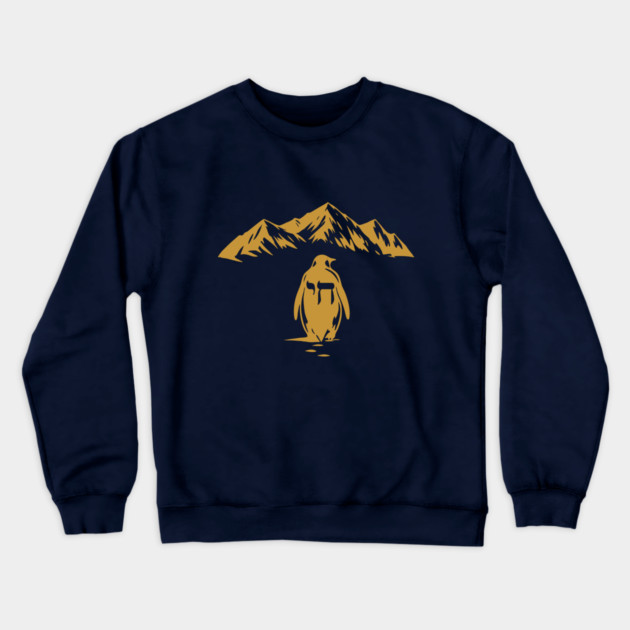 Golden Chai Penguin Mountain Crewneck Sweatshirt by Thank HaShem