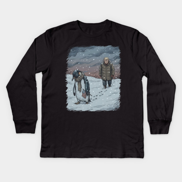 Nihilist Penguin Kids Long Sleeve T-Shirt by Creatifly Graphic Tees