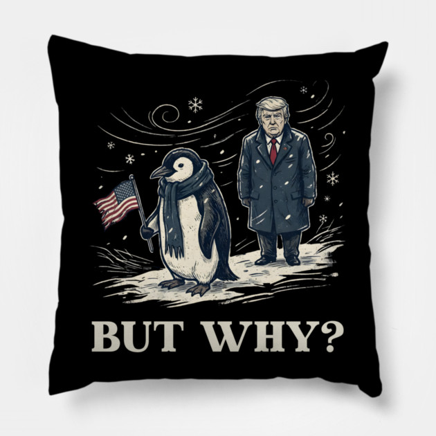Nihilist Penguin Pillow by Creatifly Graphic Tees