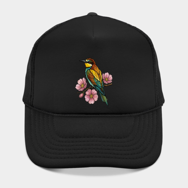 European Bee Eater Floral Bird Artwork by BirdsnStuff