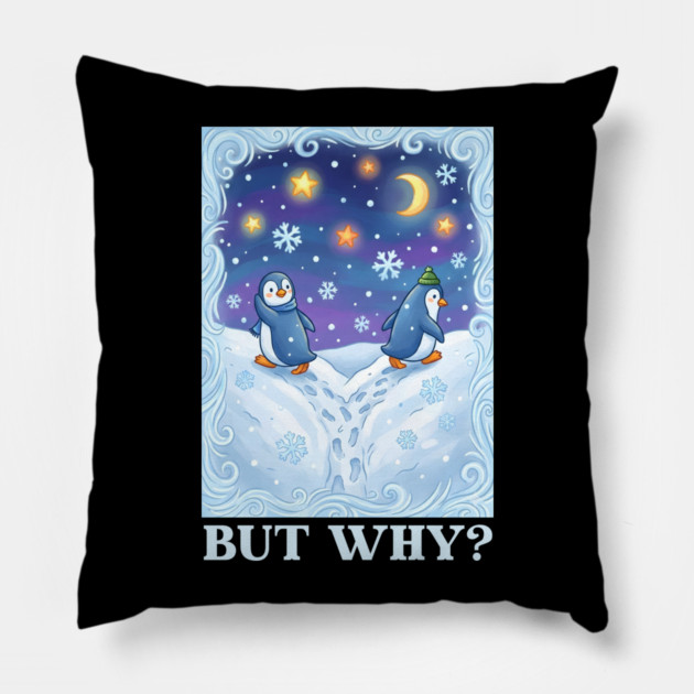 Nihilist Penguin Pillow by Creatifly Graphic Tees