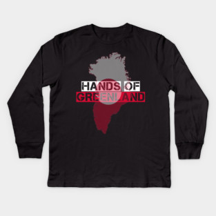 Greenland Minimal Map Stamp Kids Long Sleeve T-Shirt