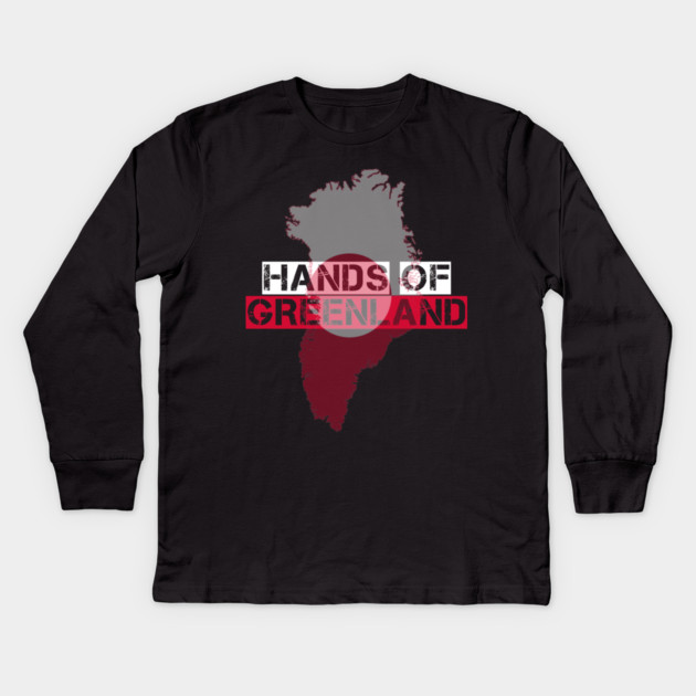 Greenland Minimal Map Stamp Kids Long Sleeve T-Shirt by Stylish Shirt