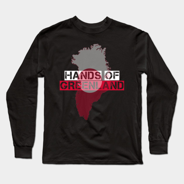 Greenland Minimal Map Stamp Long Sleeve T-Shirt by Stylish Shirt