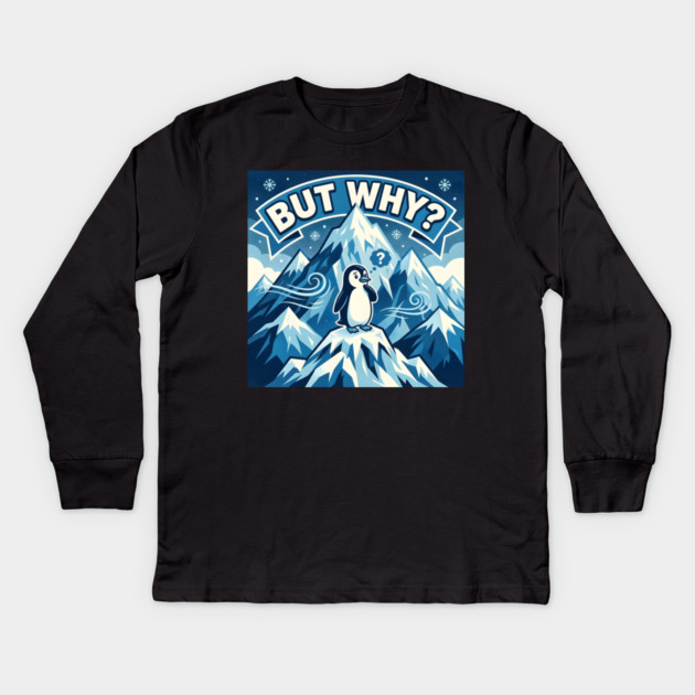 Nihilist Penguin Kids Long Sleeve T-Shirt by Creatifly Graphic Tees