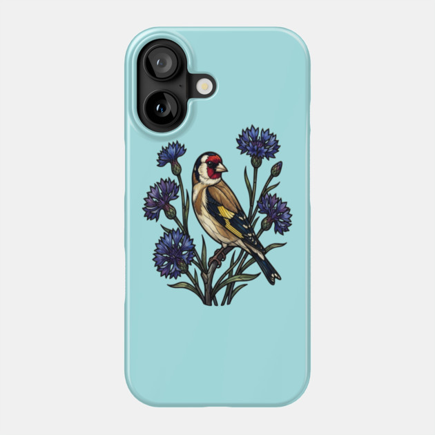 Stained Glass European Goldfinch Bird Art Phone Case by BirdsnStuff