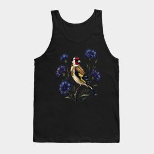 Stained Glass European Goldfinch Bird Art Tank Top