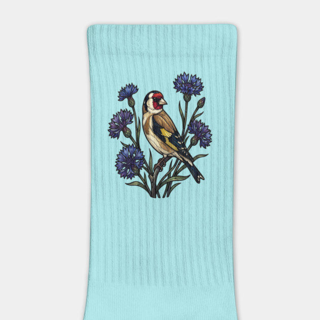 Stained Glass European Goldfinch Bird Art by BirdsnStuff