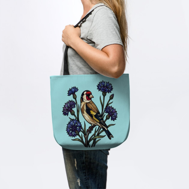 Stained Glass European Goldfinch Bird Art by BirdsnStuff