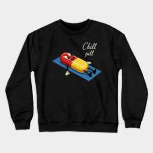 Chill Pill Cartoon Character Crewneck Sweatshirt
