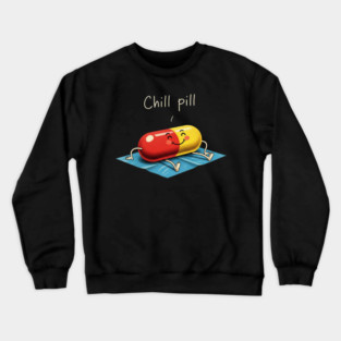 Chill Pill Cartoon Crewneck Sweatshirt