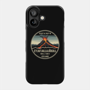 Eyjafjallajökull Iceland Volcano Retro Patch Phone Case