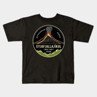 Eyjafjallajökul Volcano Eruption Iceland Badge Kids T-Shirt