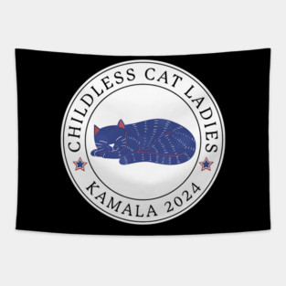 Childless Cat Ladies Kamala 2024 Tapestry