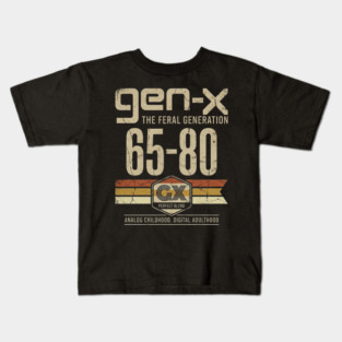 Gen X The Feral Generation Retro 70s 80s Vintage T-Shirt Kids T-Shirt