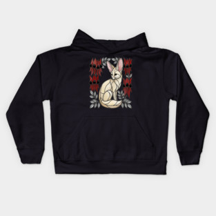 Stained Glass Fennec Fox Desert Floral Art Kids Hoodie