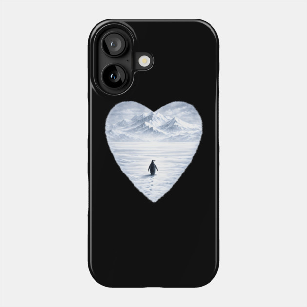 Antarctic Penguin Love Heart Phone Case by ArtistTee ⭐⭐⭐⭐⭐