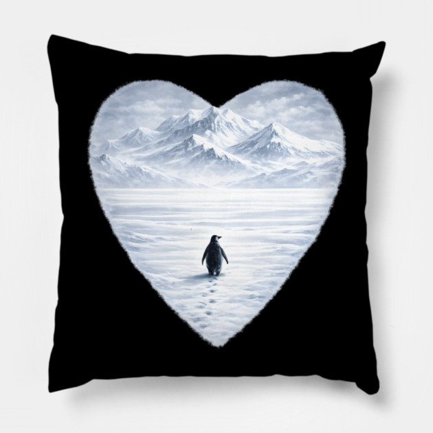 Antarctic Penguin Love Heart Pillow by ArtistTee ⭐⭐⭐⭐⭐