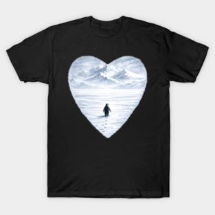 Antarctic Penguin Love Heart T-Shirt