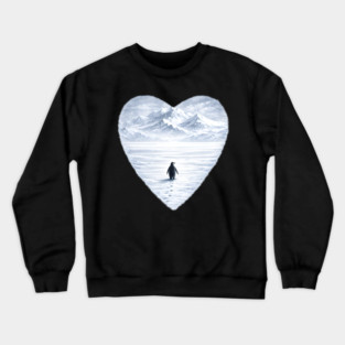 Antarctic Penguin Love Heart Crewneck Sweatshirt