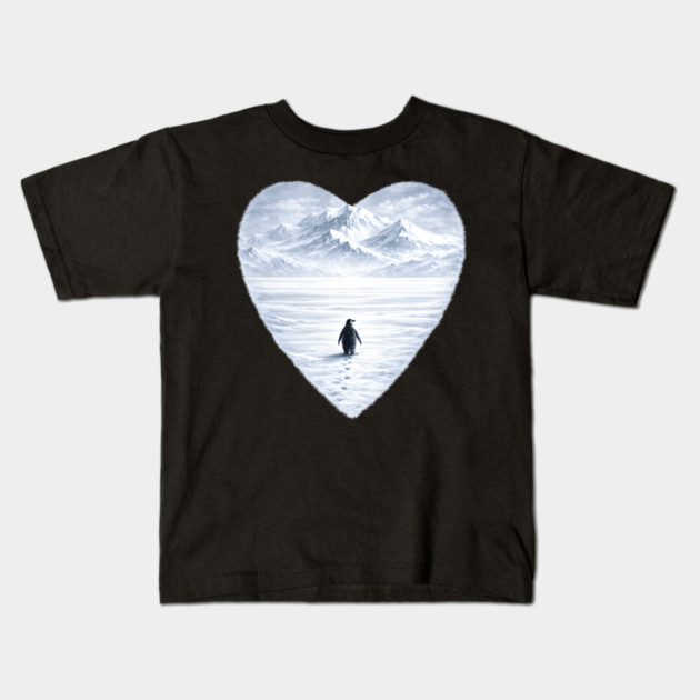 Antarctic Penguin Love Heart Kids T-Shirt by ArtistTee ⭐⭐⭐⭐⭐