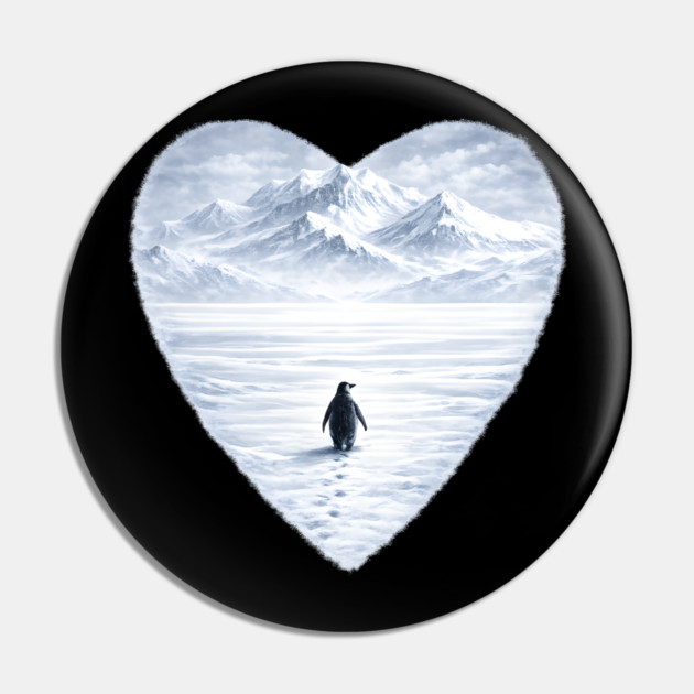 Antarctic Penguin Love Heart Pin by ArtistTee ⭐⭐⭐⭐⭐