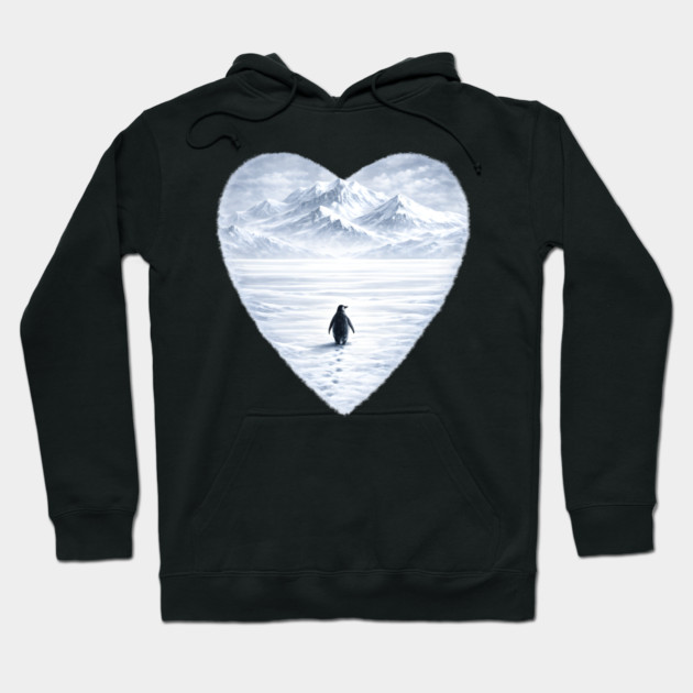 Antarctic Penguin Love Heart Hoodie by ArtistTee ⭐⭐⭐⭐⭐