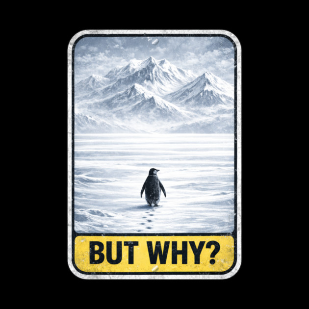 But Why Penguin On Ice Mountains by ArtistTee ⭐⭐⭐⭐⭐
