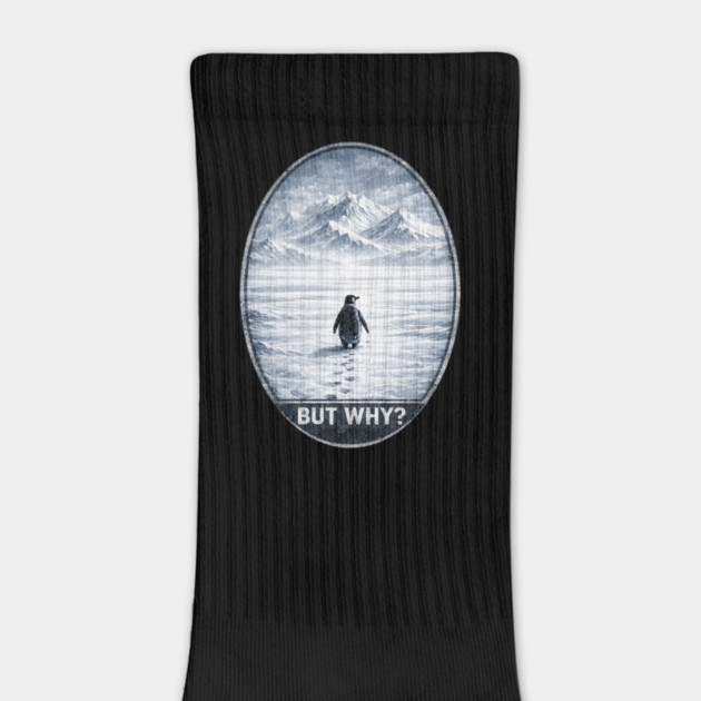 But Why Penguin On Ice Cold Mountain Scene by ArtistTee ⭐⭐⭐⭐⭐