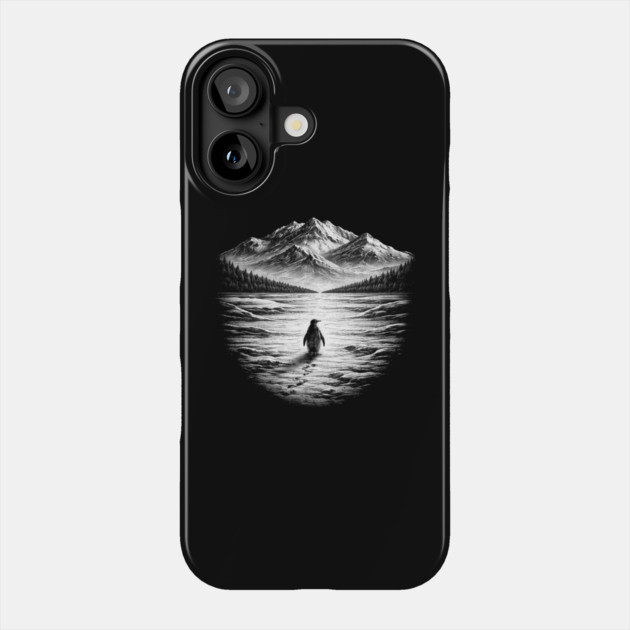 Follow Me Penguin Mountains Nature Adventure Phone Case by ArtistTee ⭐⭐⭐⭐⭐