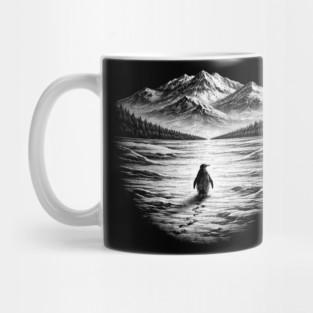 Follow Me Penguin Mountains Nature Adventure Mug