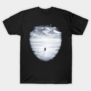 Lone Penguin Mountains Winter Trek T-Shirt