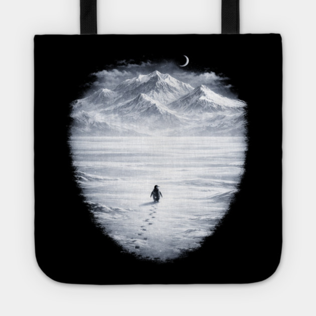 Lone Penguin Mountains Winter Trek Tote by ArtistTee ⭐⭐⭐⭐⭐