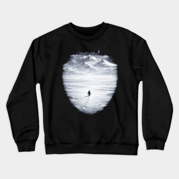 Lone Penguin Mountains Winter Trek Crewneck Sweatshirt by ArtistTee ⭐⭐⭐⭐⭐