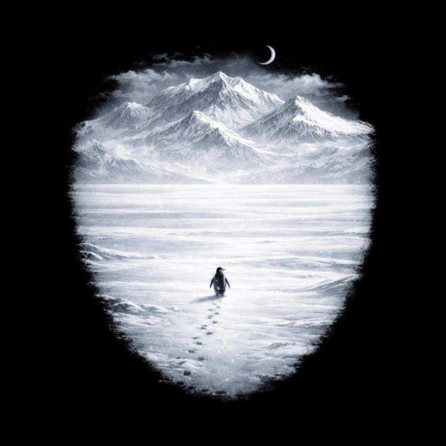 Lone Penguin Mountains Winter Trek by ArtistTee ⭐⭐⭐⭐⭐