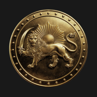 Lion & Sun – Persian Golden Medallion T-Shirt