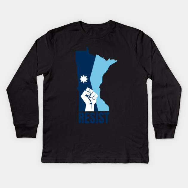 Minnesota Resist Kids Long Sleeve T-Shirt by Creatifly Graphic Tees