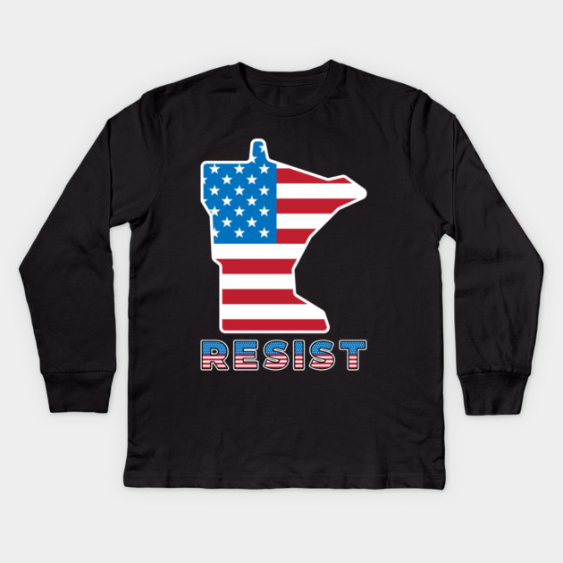 Minnesota Resist Kids Long Sleeve T-Shirt by Creatifly Graphic Tees