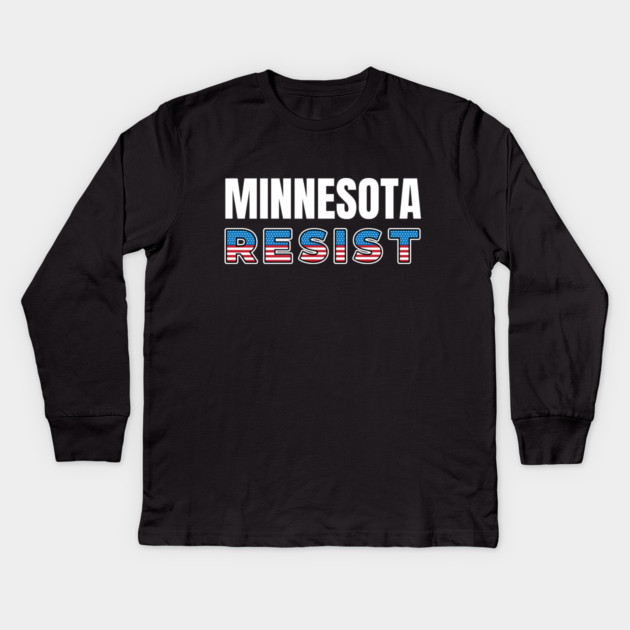 Minnesota Resist Kids Long Sleeve T-Shirt by Creatifly Graphic Tees